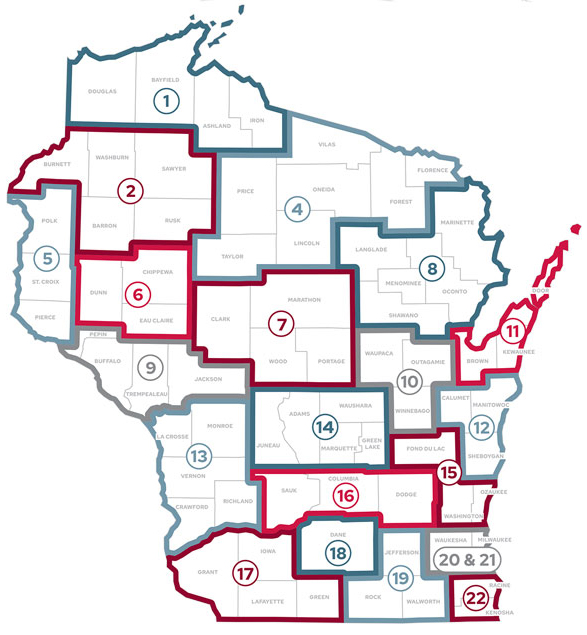 Map of Extension areas